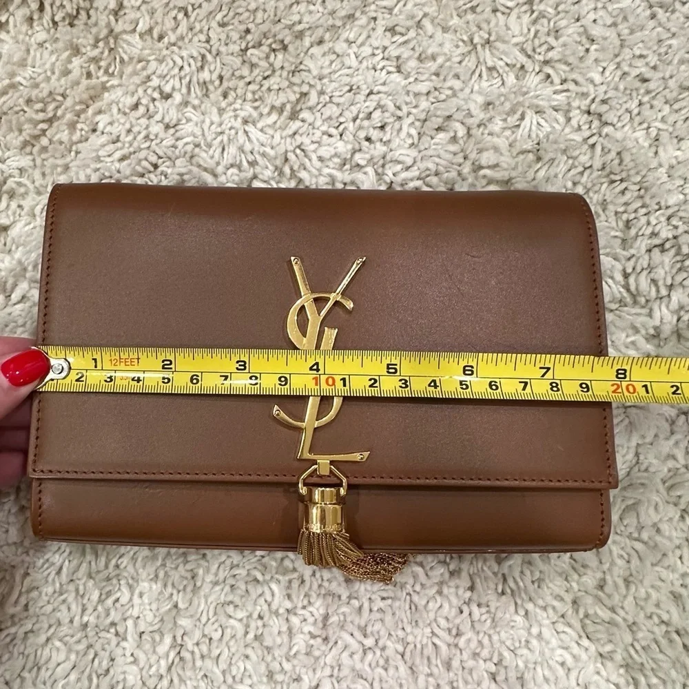 Yves Saint Laurent YSL Kate Tassle Tan/Gold Chain Shoulder Bag